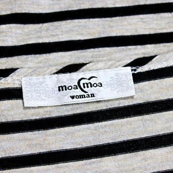 Top Pullover Striped Knit Long Sleeve Suede Elbow Patch & Pocket White Black 3X - Picture 4 of 4